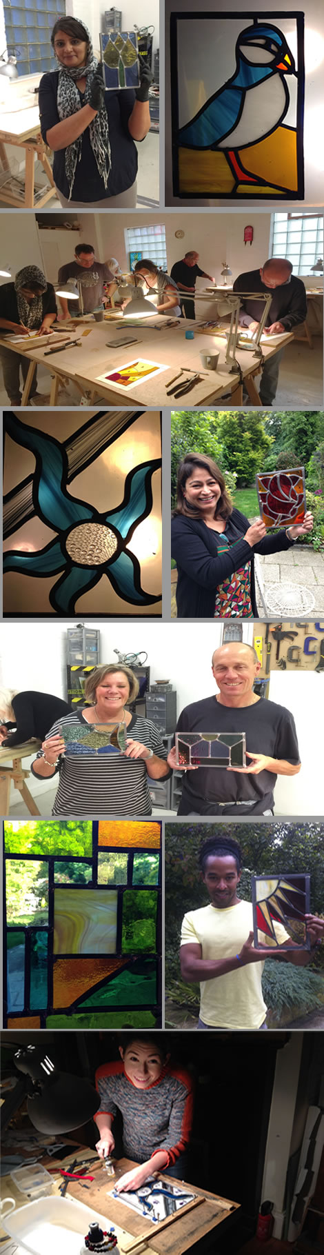 stained glass workshop in pregress